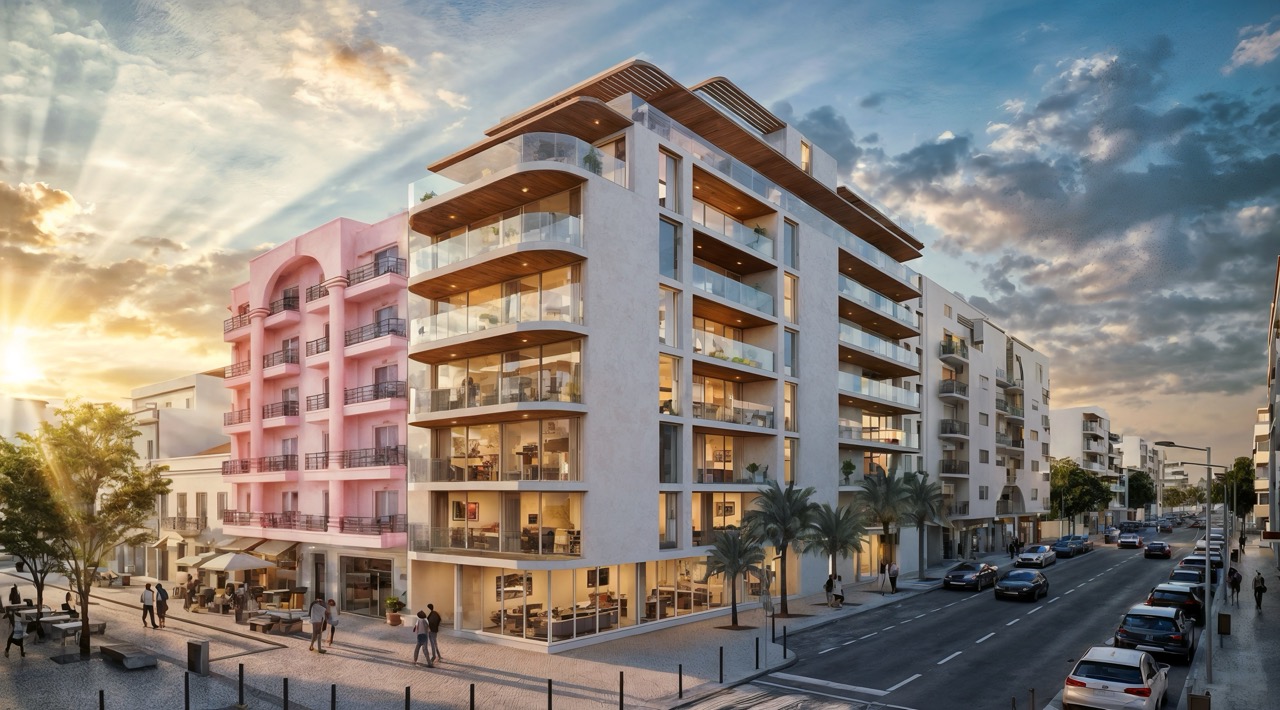 BayLife building at sunset, Armação de Pêra